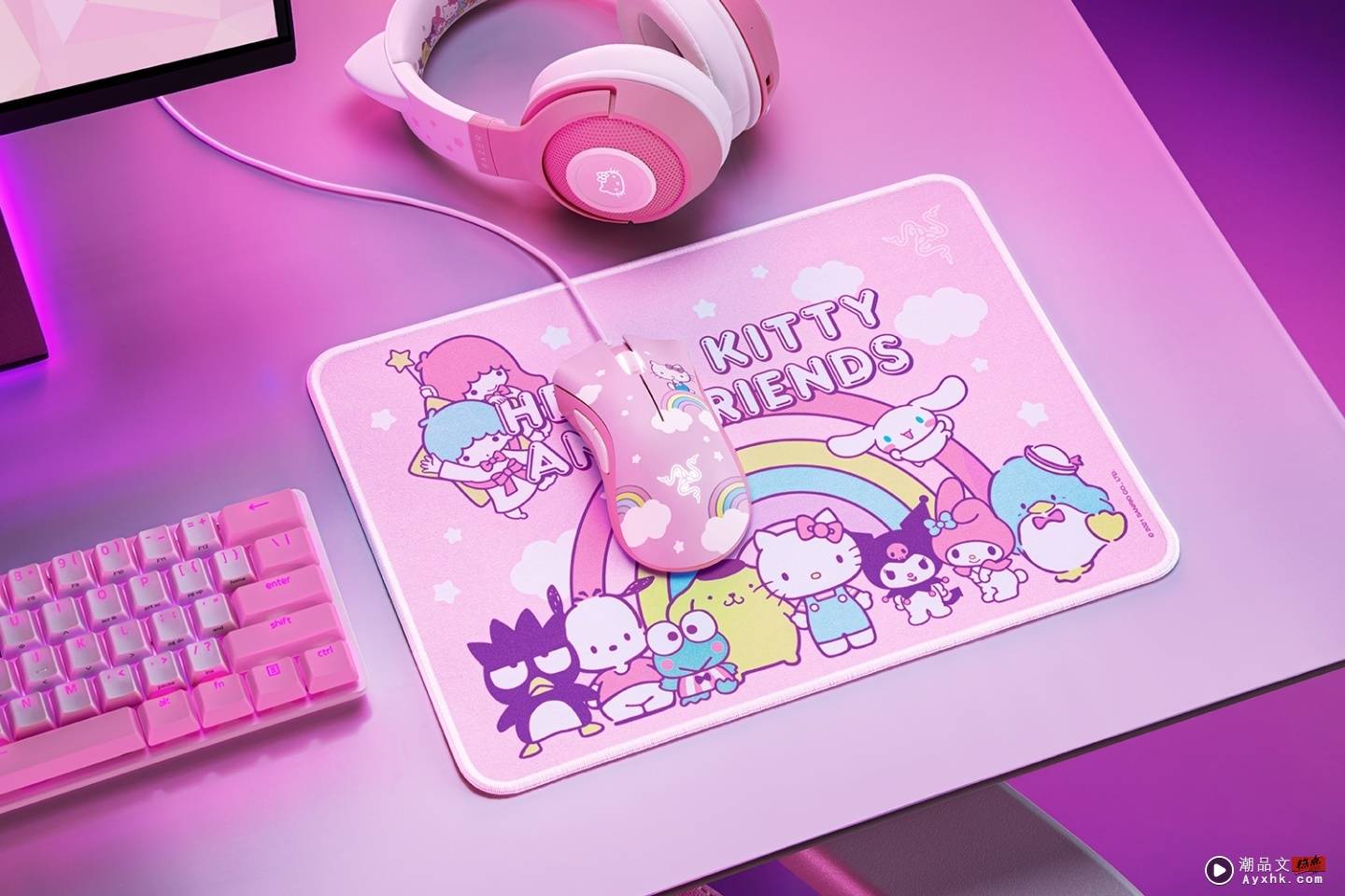 太粉太可爱！Razer 推出 Hello Kitty 系列电竞周边 无线耳机、鼠标、电竞椅通通都有 数码科技 图5张